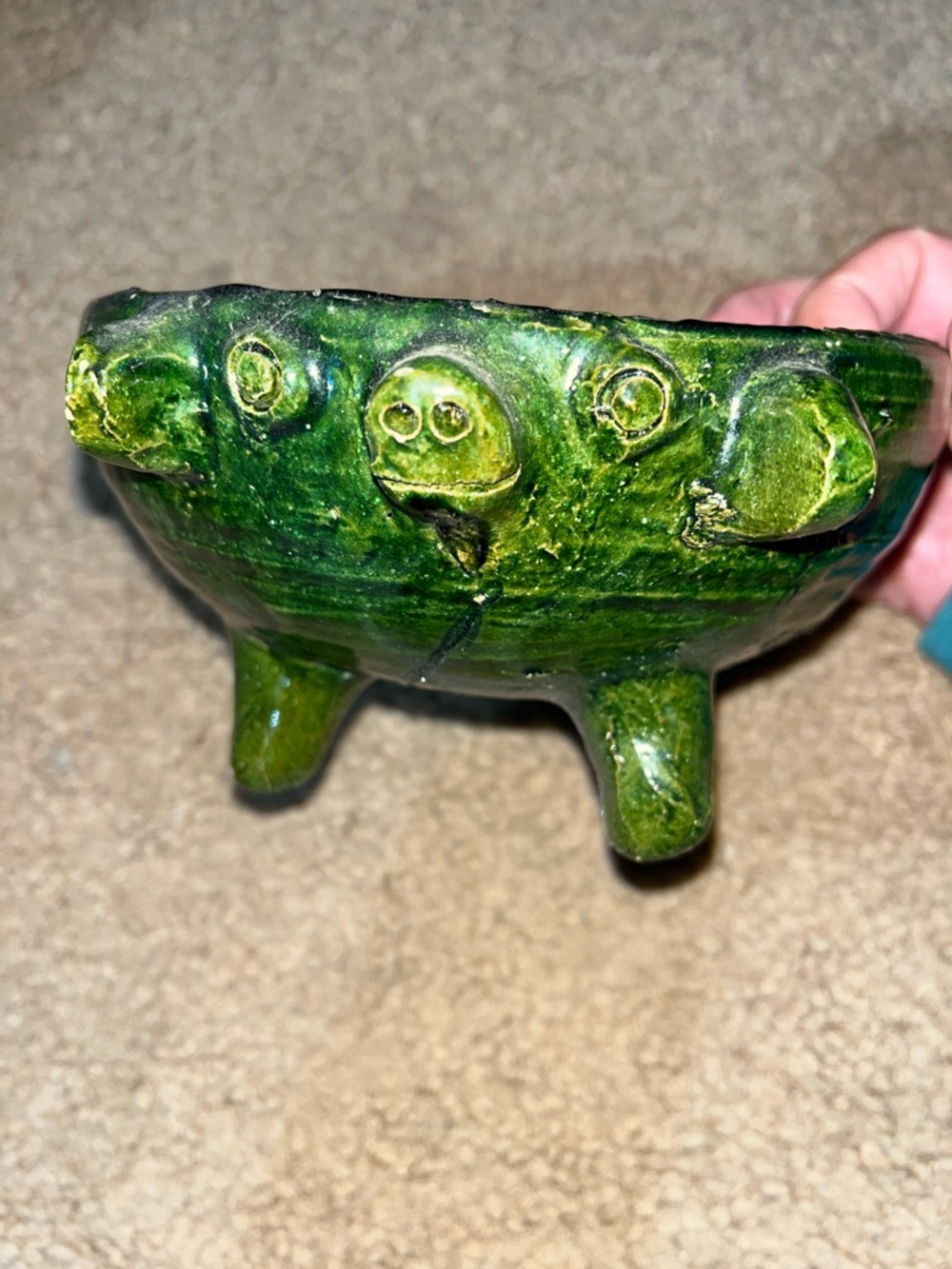 Handcrafted Mexican Oaxacan clay Molcajete Puerquito (pig shaped mortar/bowl)